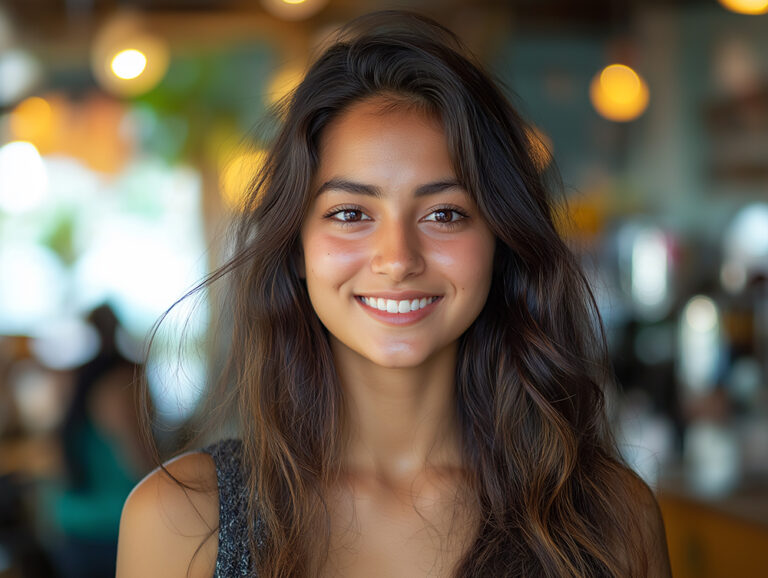 young Indian woman with a natural smile