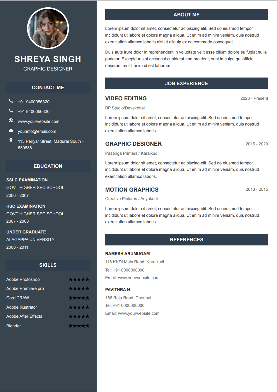 Professional Resume with Photo
