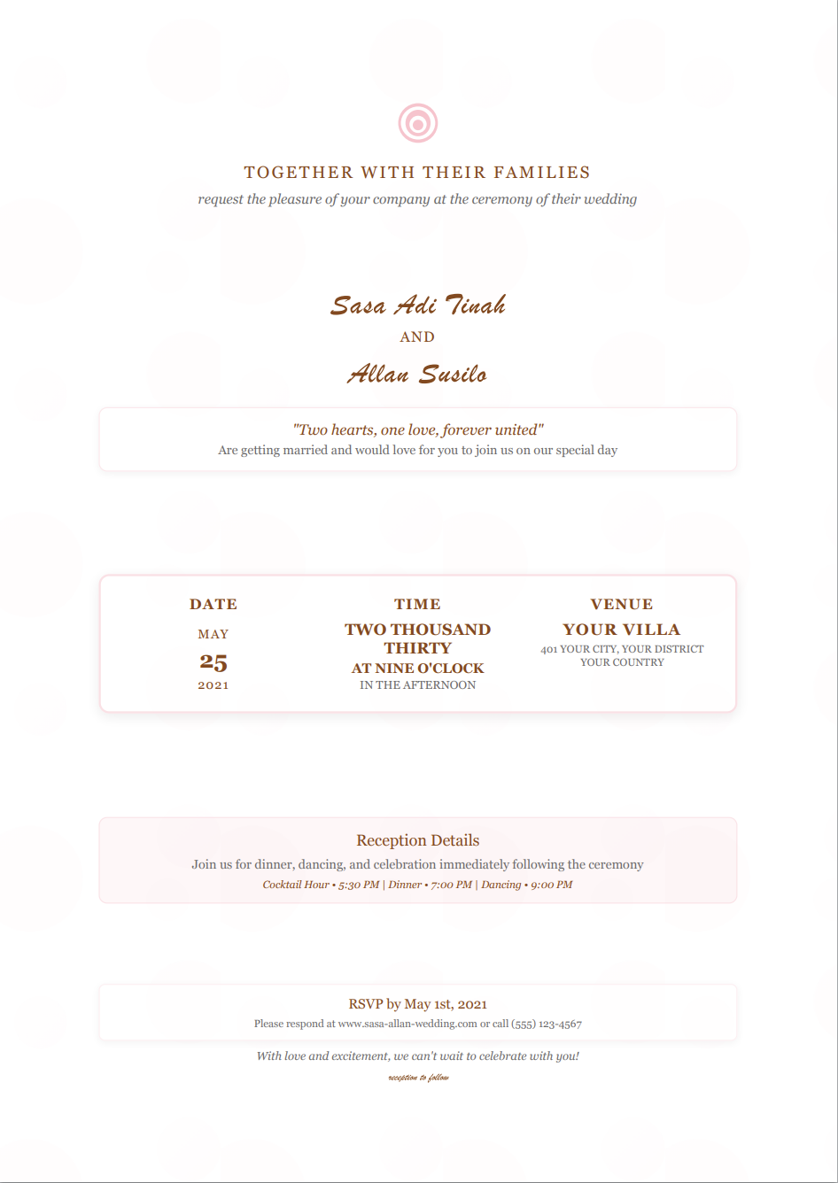 Watercolor Floral Wedding Invitation