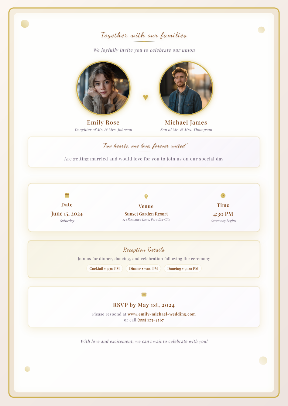 Elegant Wedding Invitation - Single Page